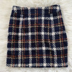 Favorite Daughter Navy and White Plaid Pencil Skirt